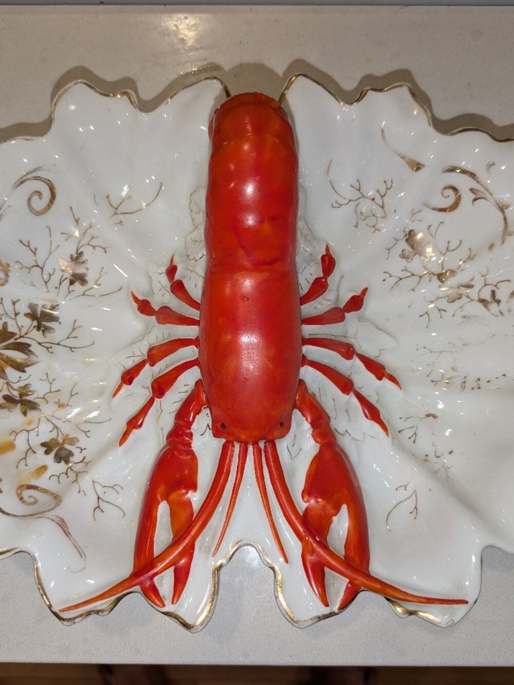 Vintage Carl Tielsch German Porcelain Victorian Lobster Serving Platter